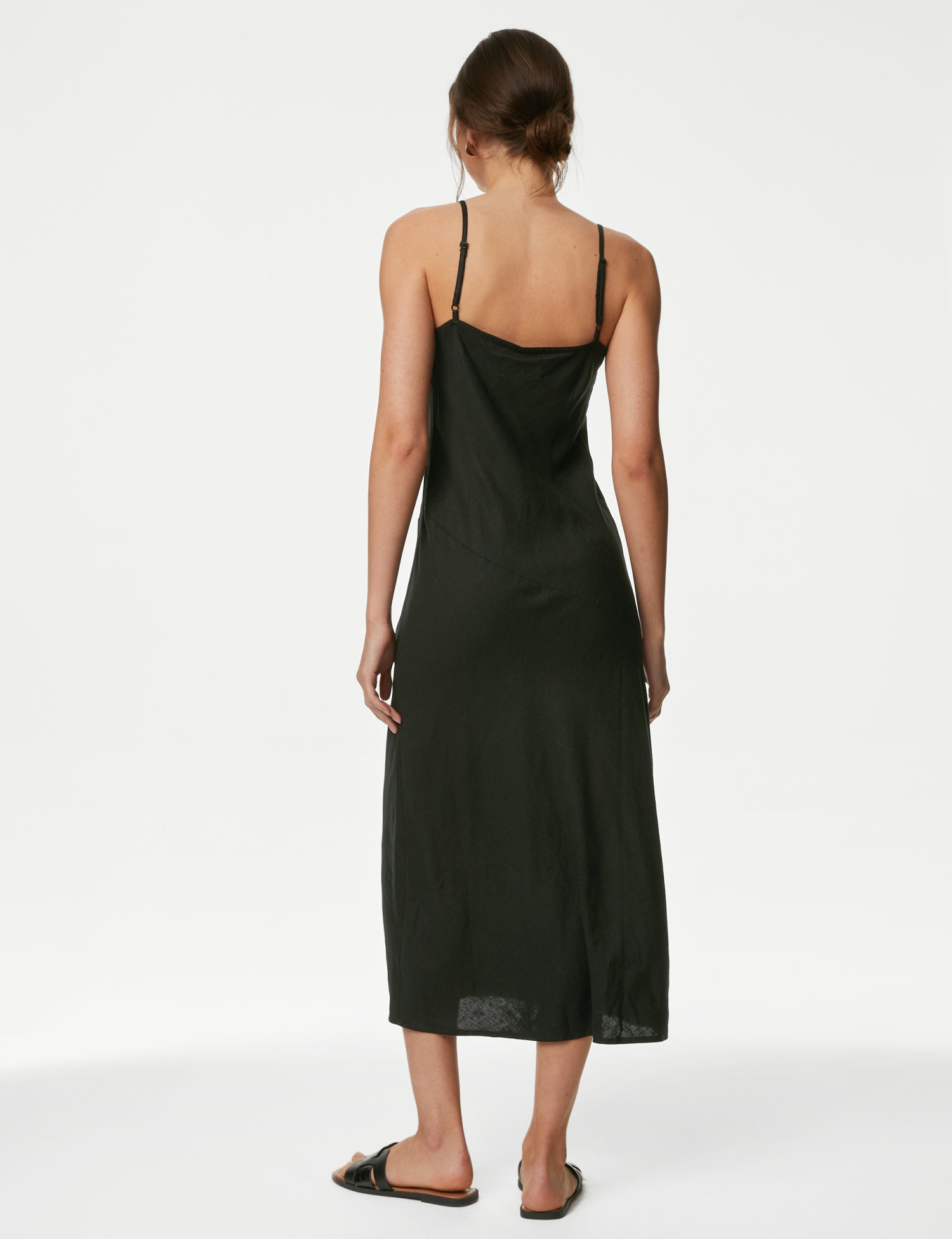 Linen Rich Strappy Midaxi Slip Dress