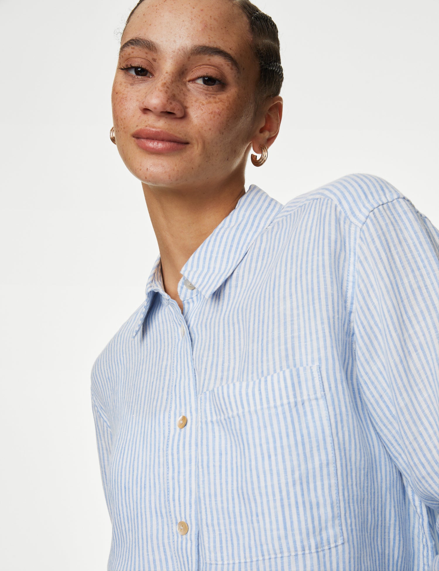 Pure Linen Striped Relaxed Shirt