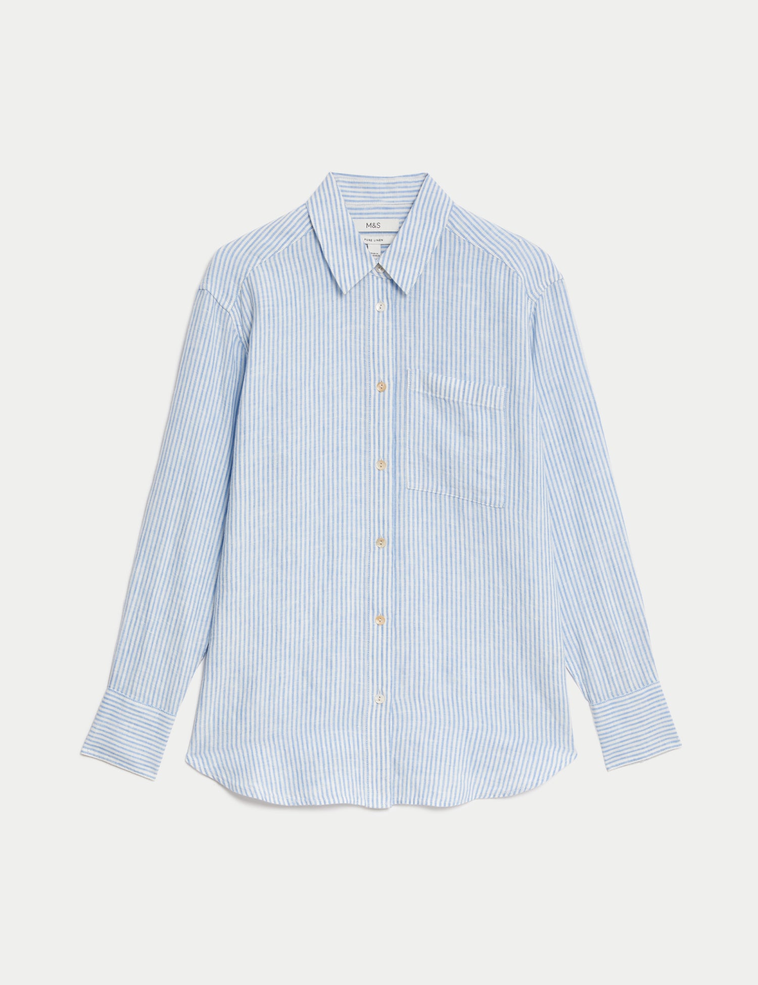 Pure Linen Striped Relaxed Shirt