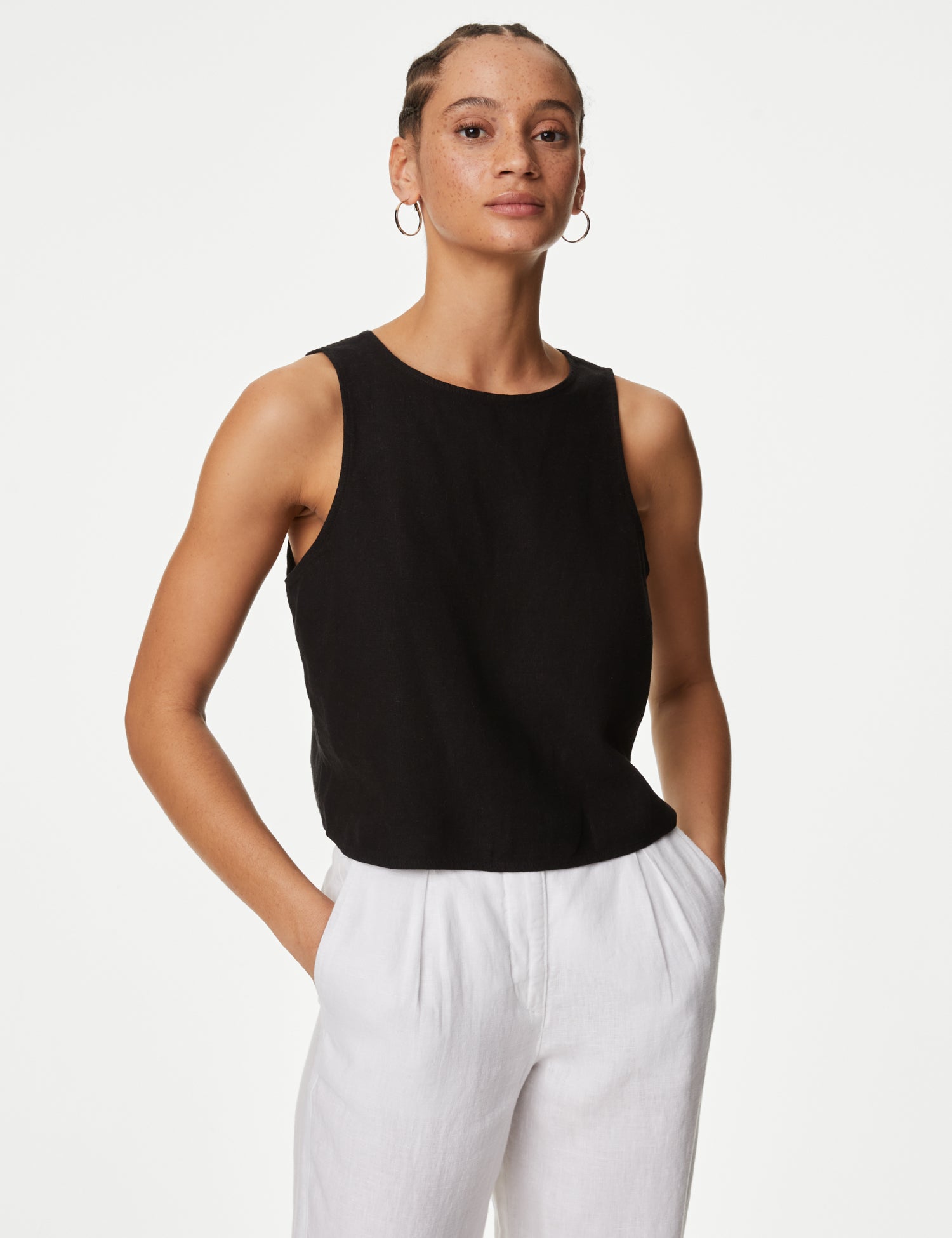 Linen Rich Crop Top