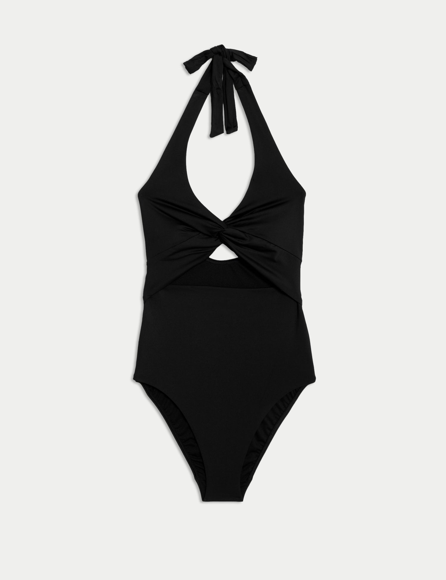 Padded Twist Front Halterneck Swimsuit