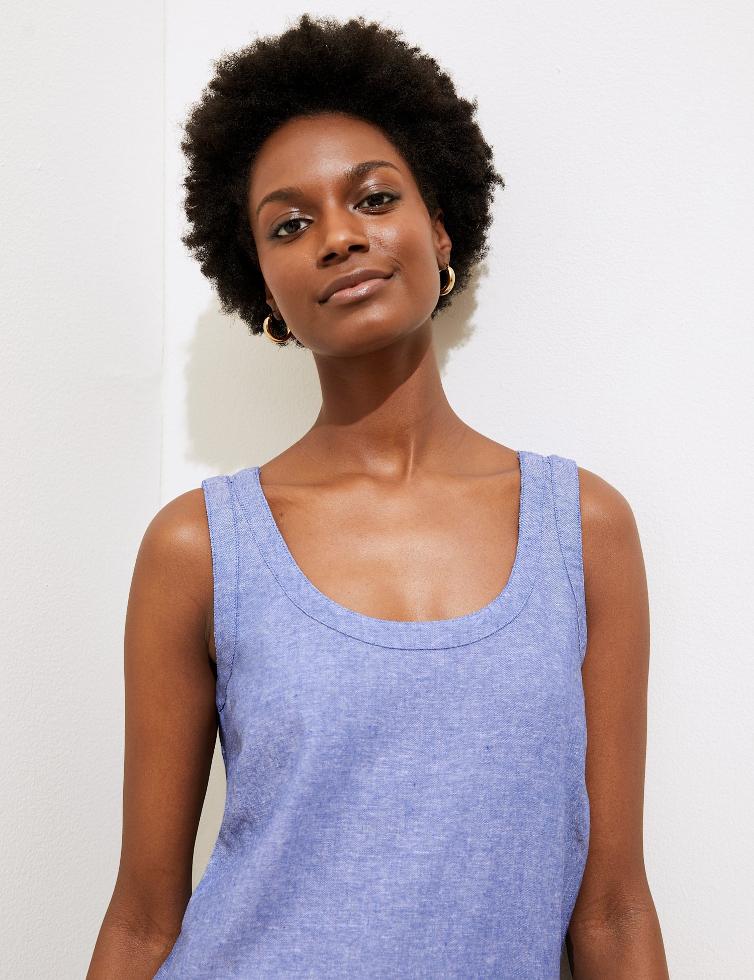 Linen Rich Sleeveless Shift Dress