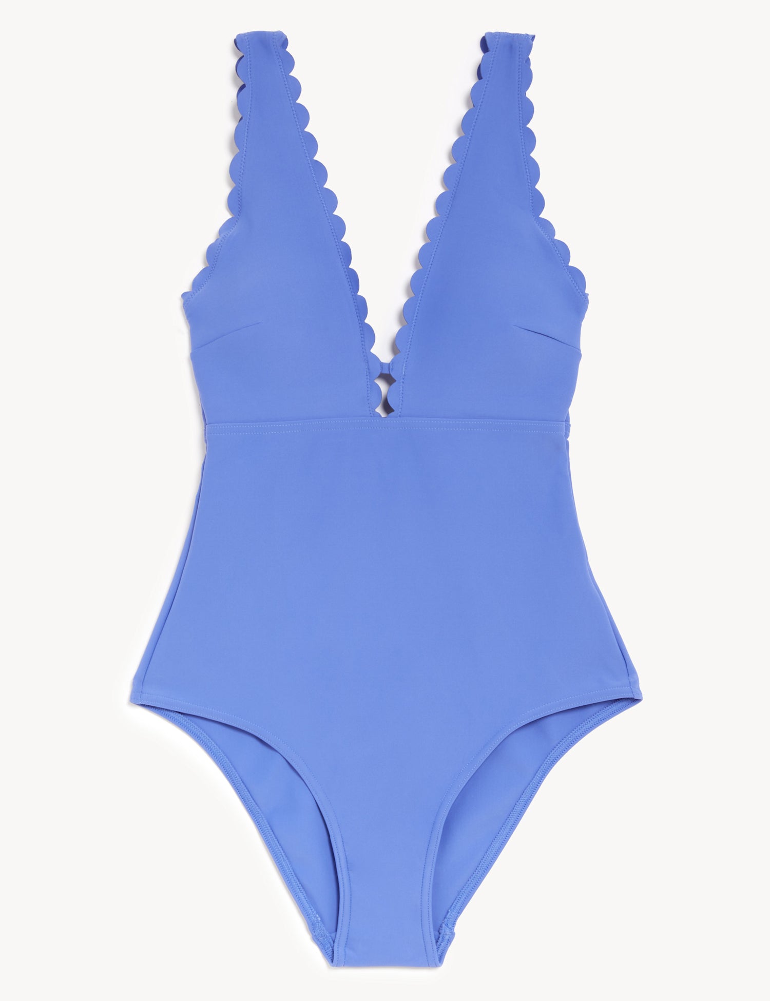 Padded Scallop Plunge Swimsuit
