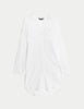 Pure Cotton Collarless Beach Cover Up Shirt
