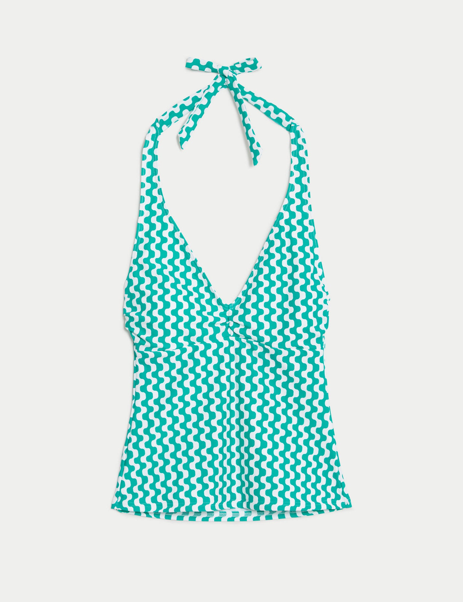 Printed Padded Halterneck Tankini Top