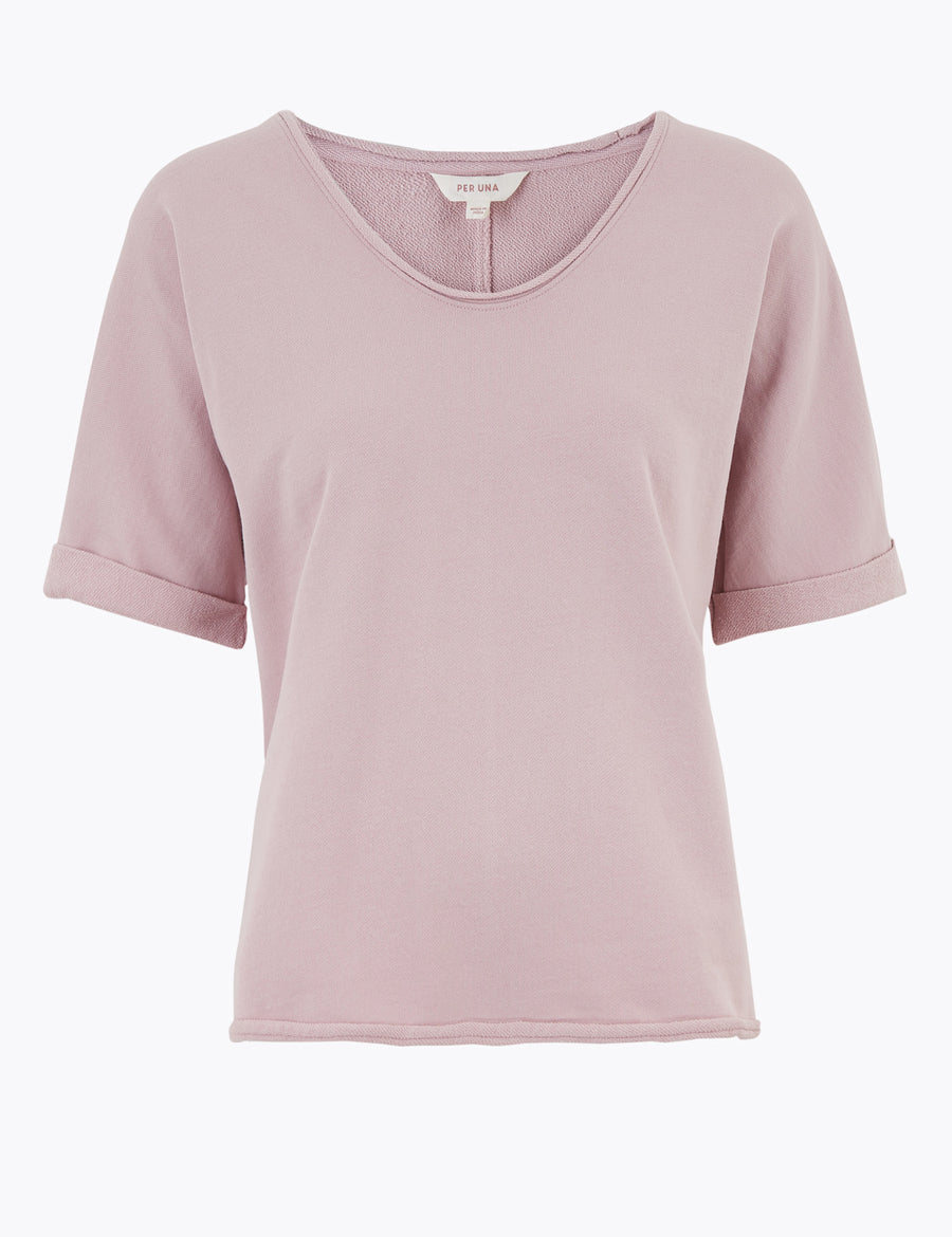 Pure Cotton V-Neck Relaxed Top