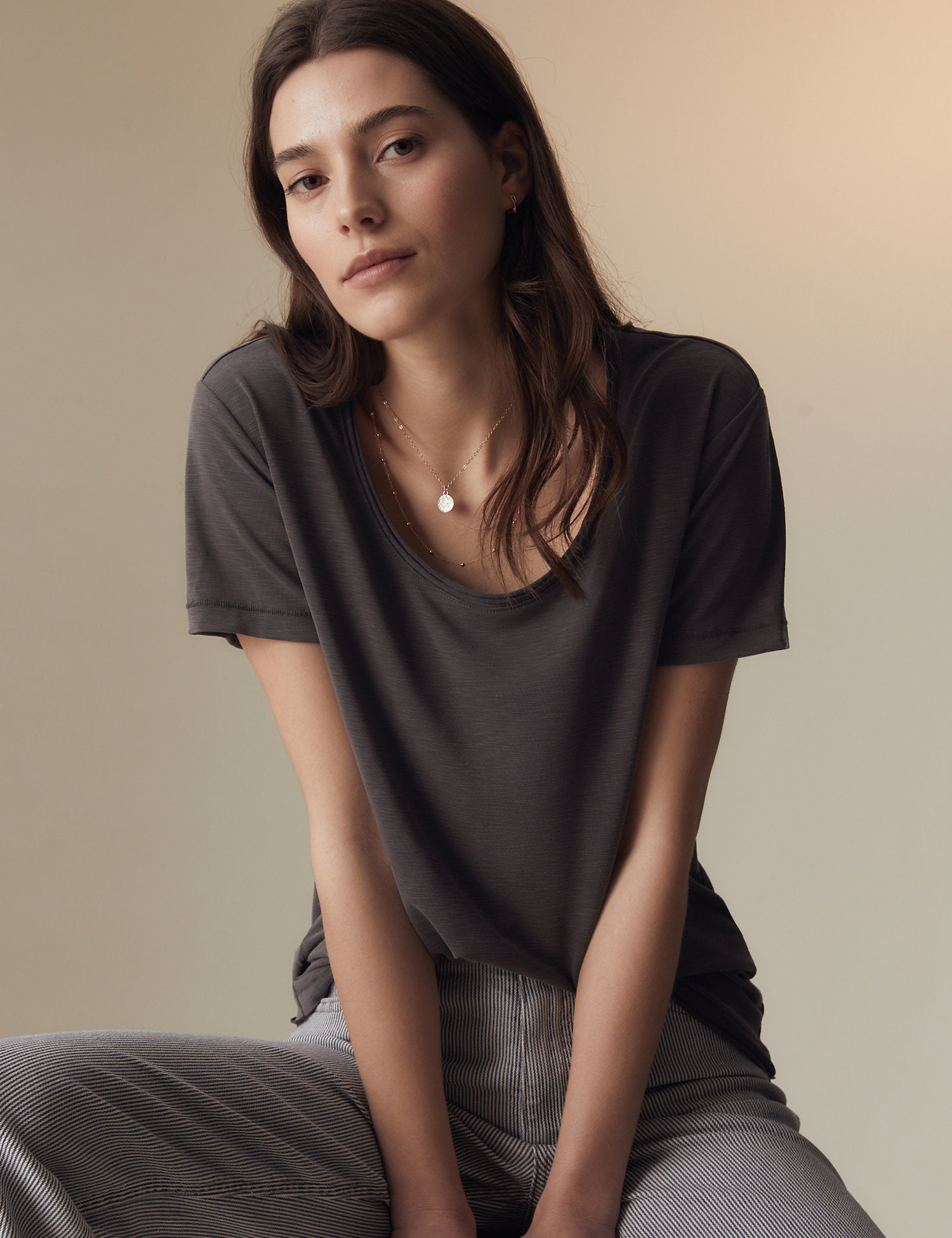 Modal Rich Scoop Neck T-Shirt