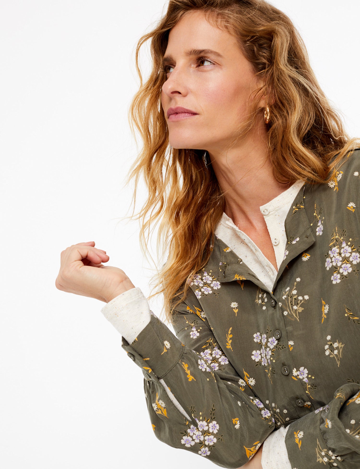 Cupro Ditsy Relaxed Midi Dress