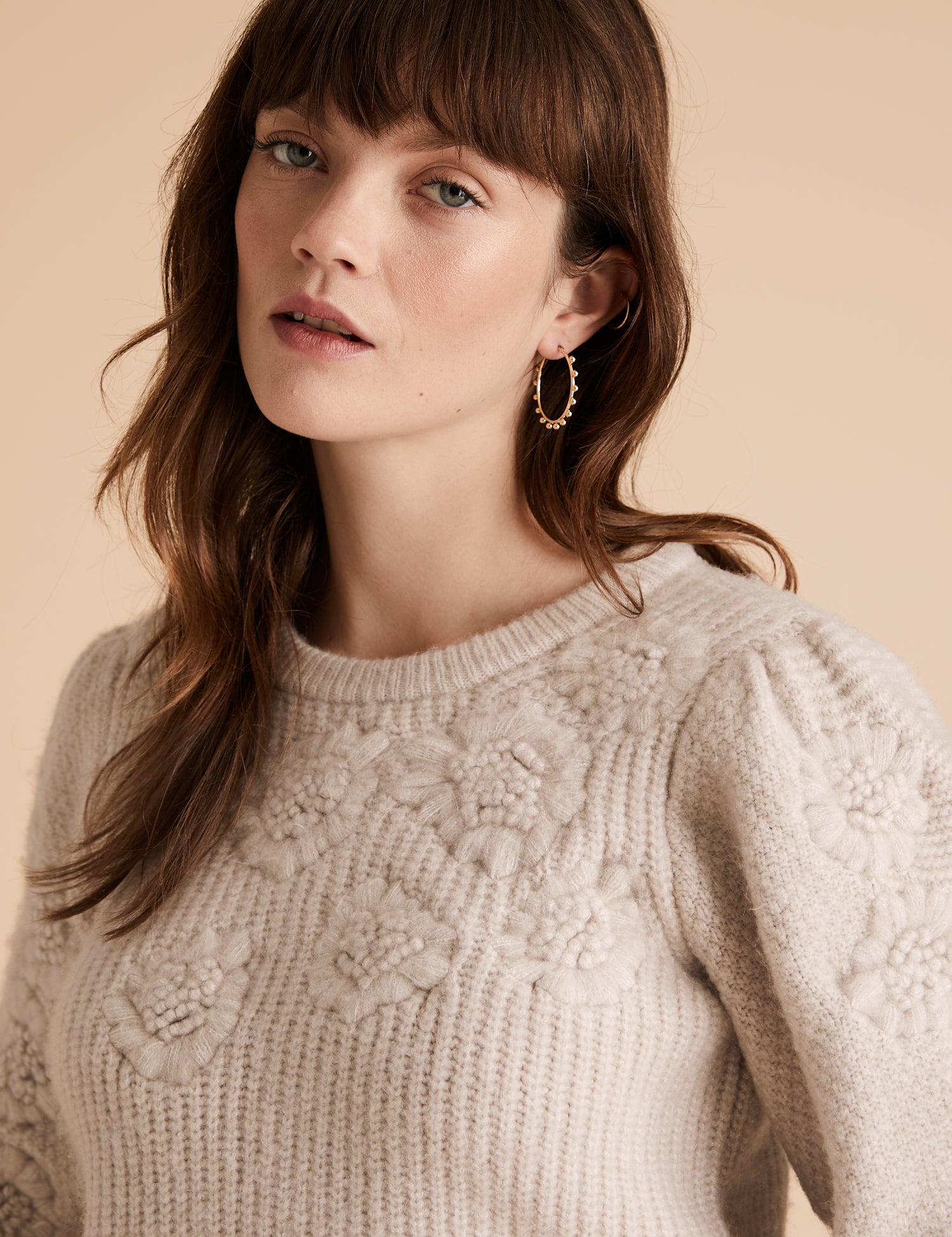 Floral Embroidered Crew Neck Jumper