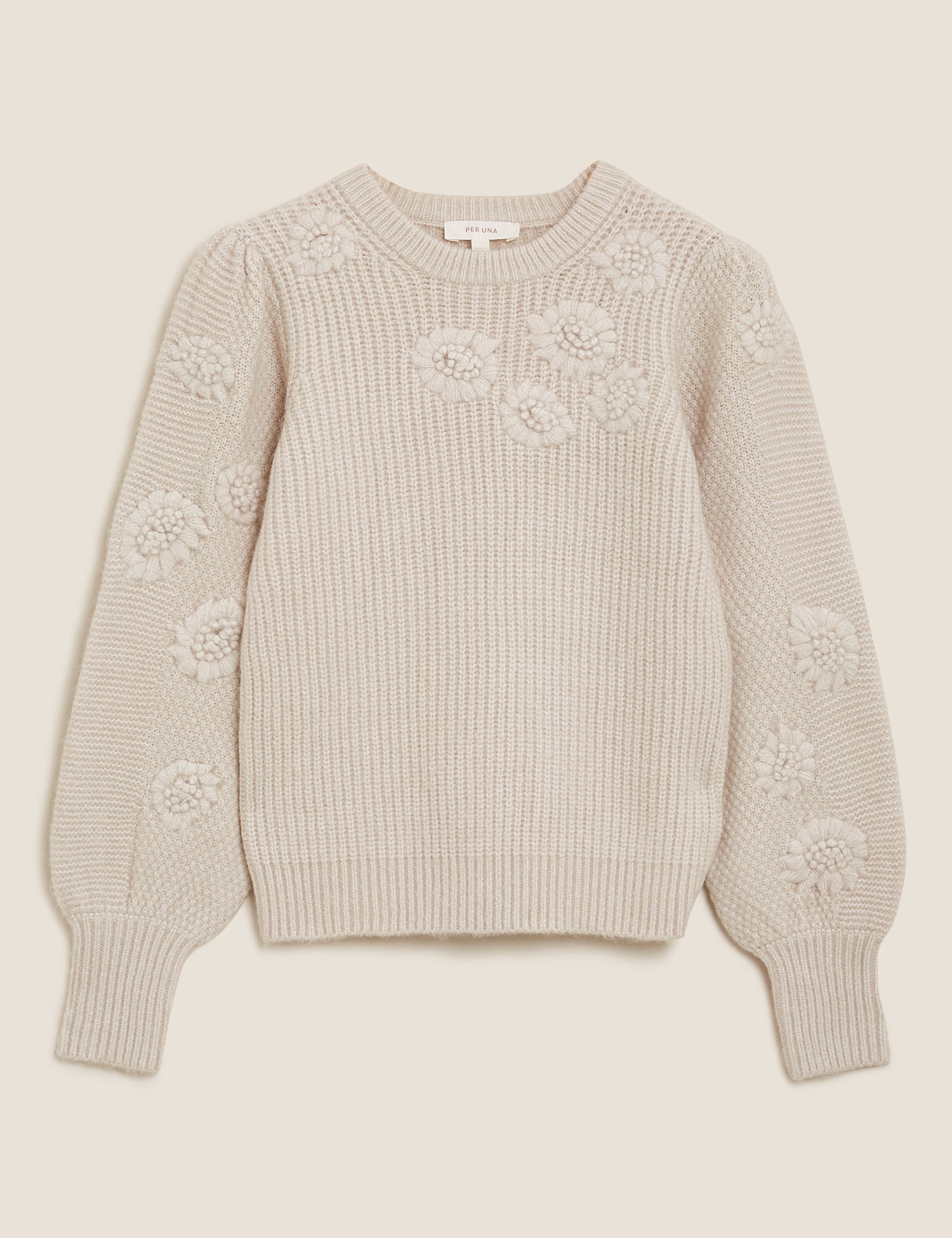 Floral Embroidered Crew Neck Jumper