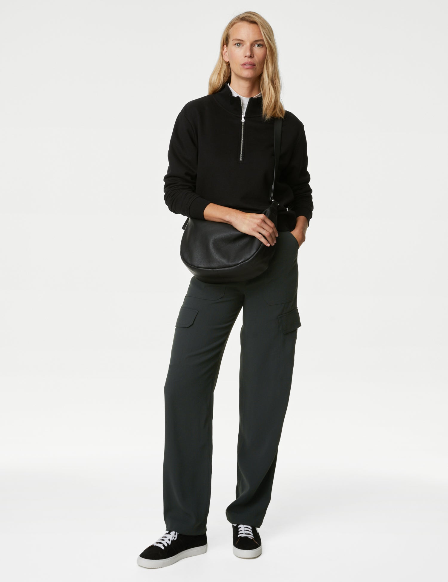 Crepe Cargo Relaxed Trousers