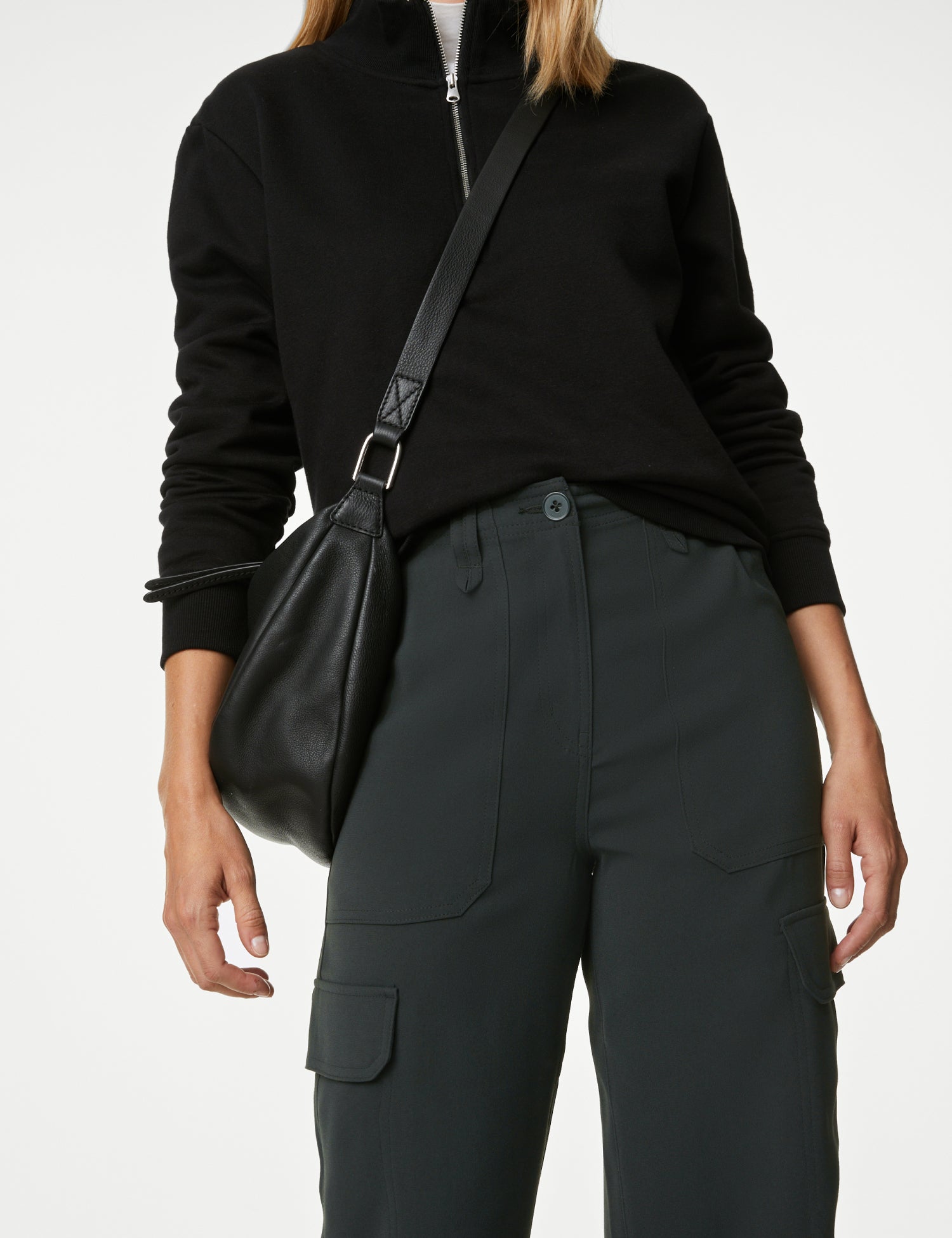 Crepe Cargo Relaxed Trousers