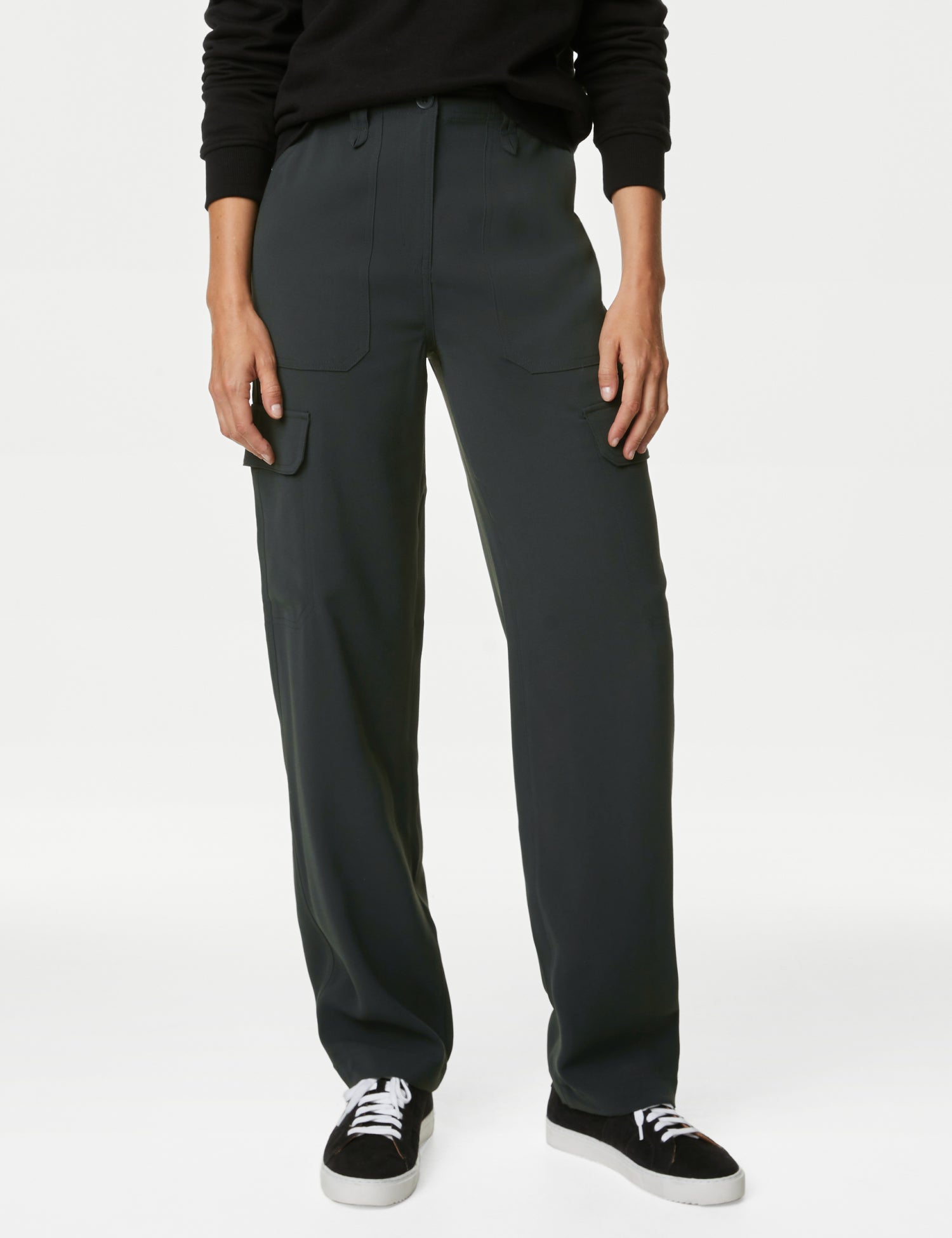 Crepe Cargo Relaxed Trousers