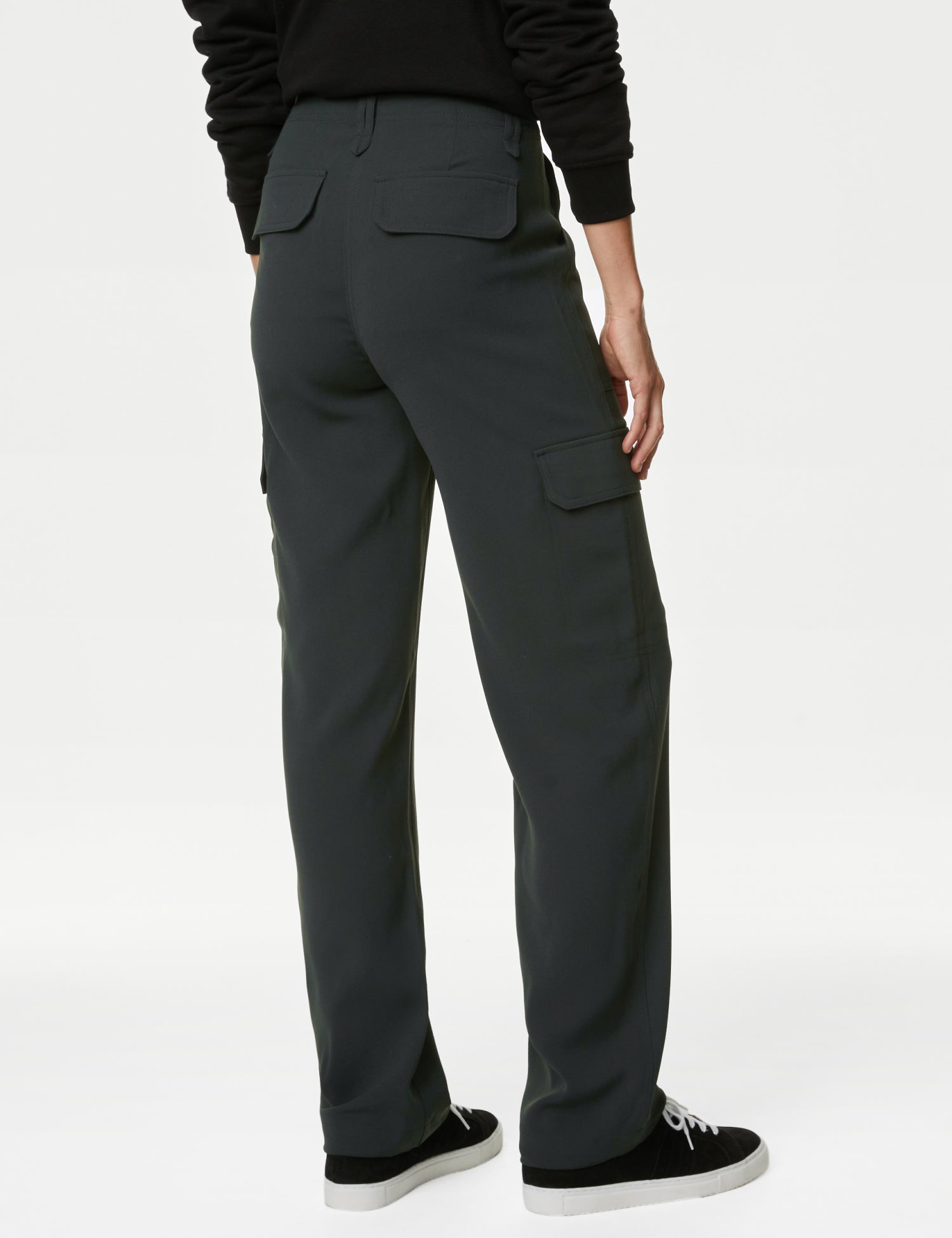 Crepe Cargo Relaxed Trousers