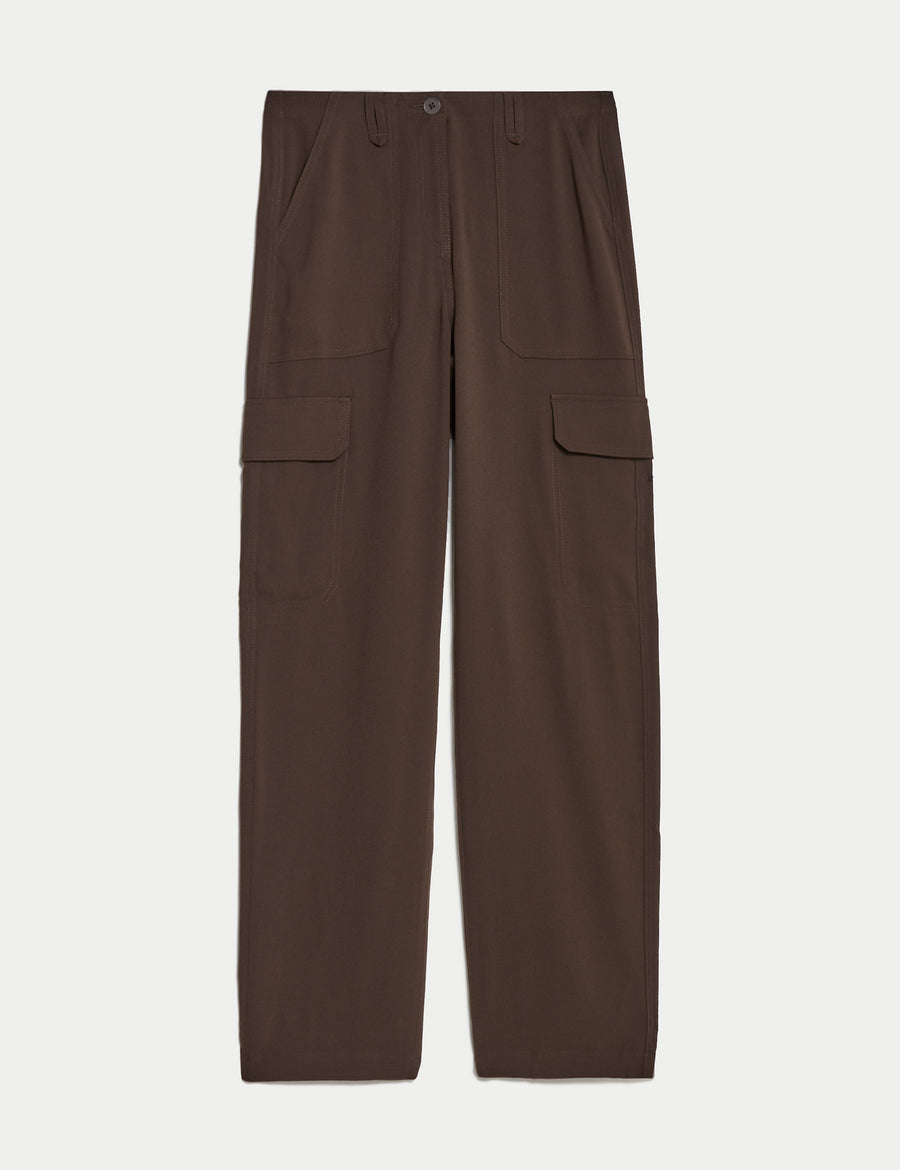 Crepe Cargo Relaxed Trousers