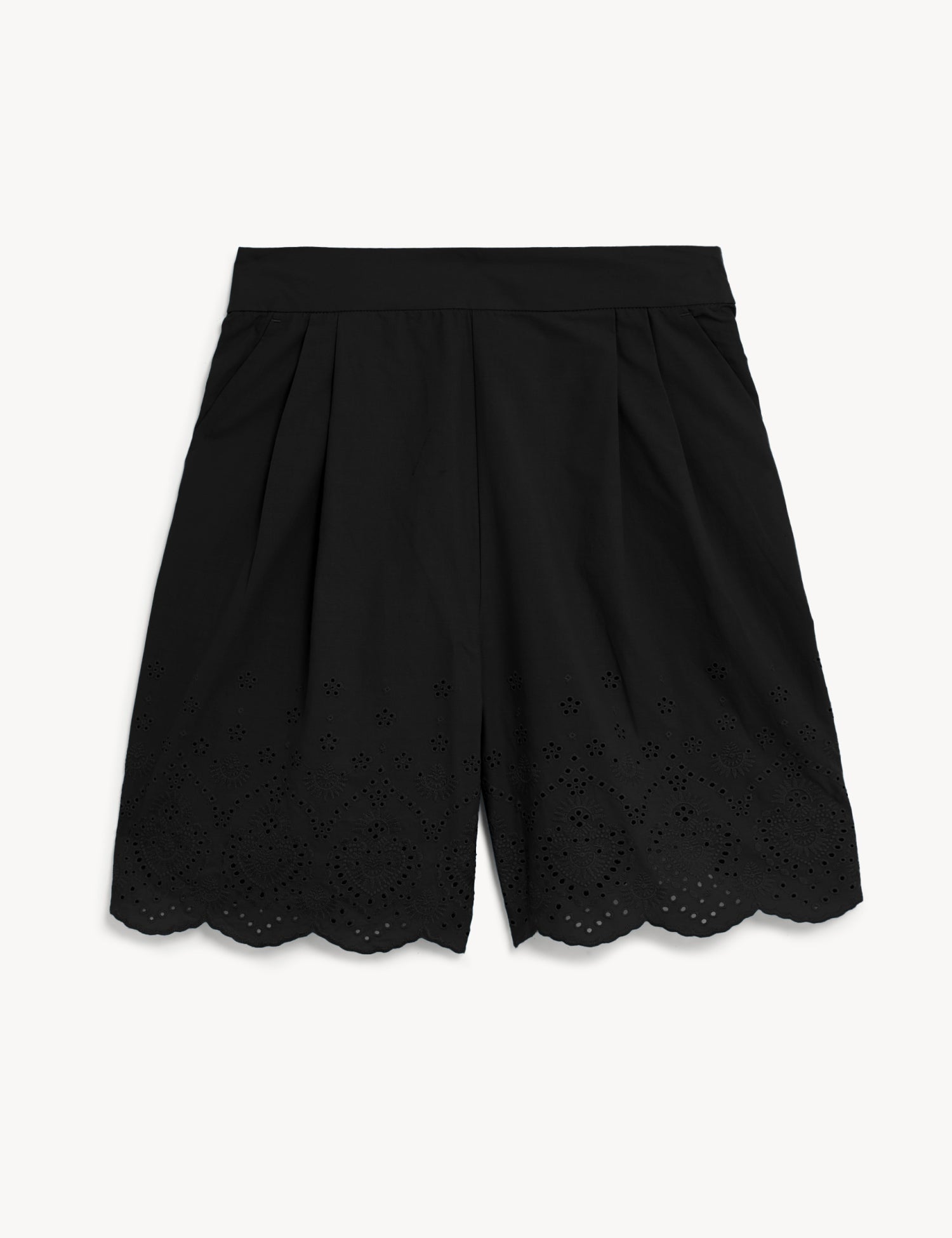 Pure Cotton Embroidered High Waisted Shorts