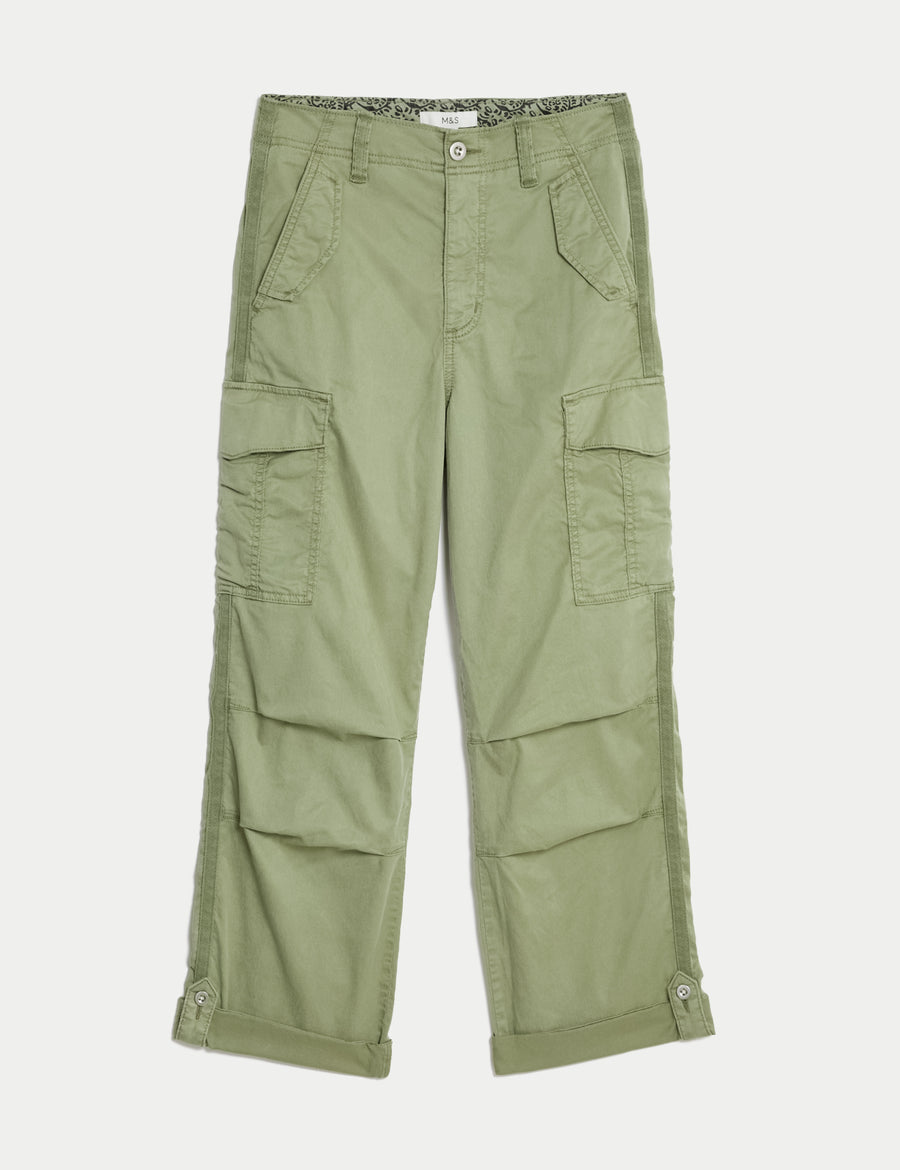 lyocell™ Rich Cargo Tea Dyed Cropped Trousers