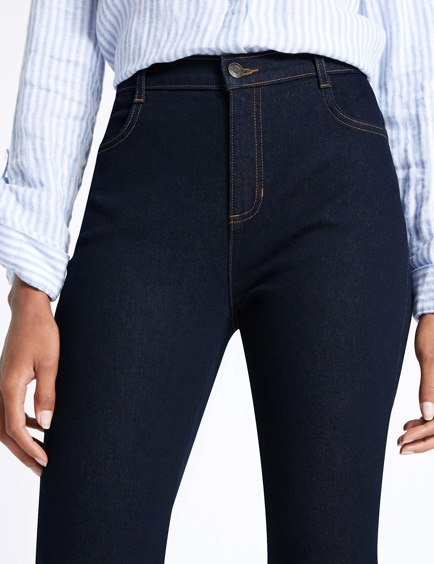 Mid Rise Straight Leg Jeans