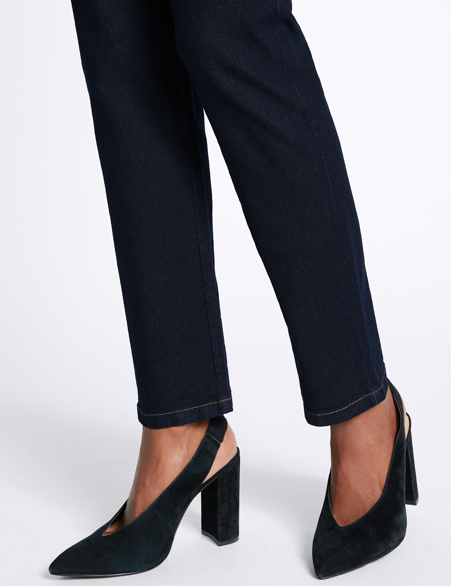 Mid Rise Straight Leg Jeans