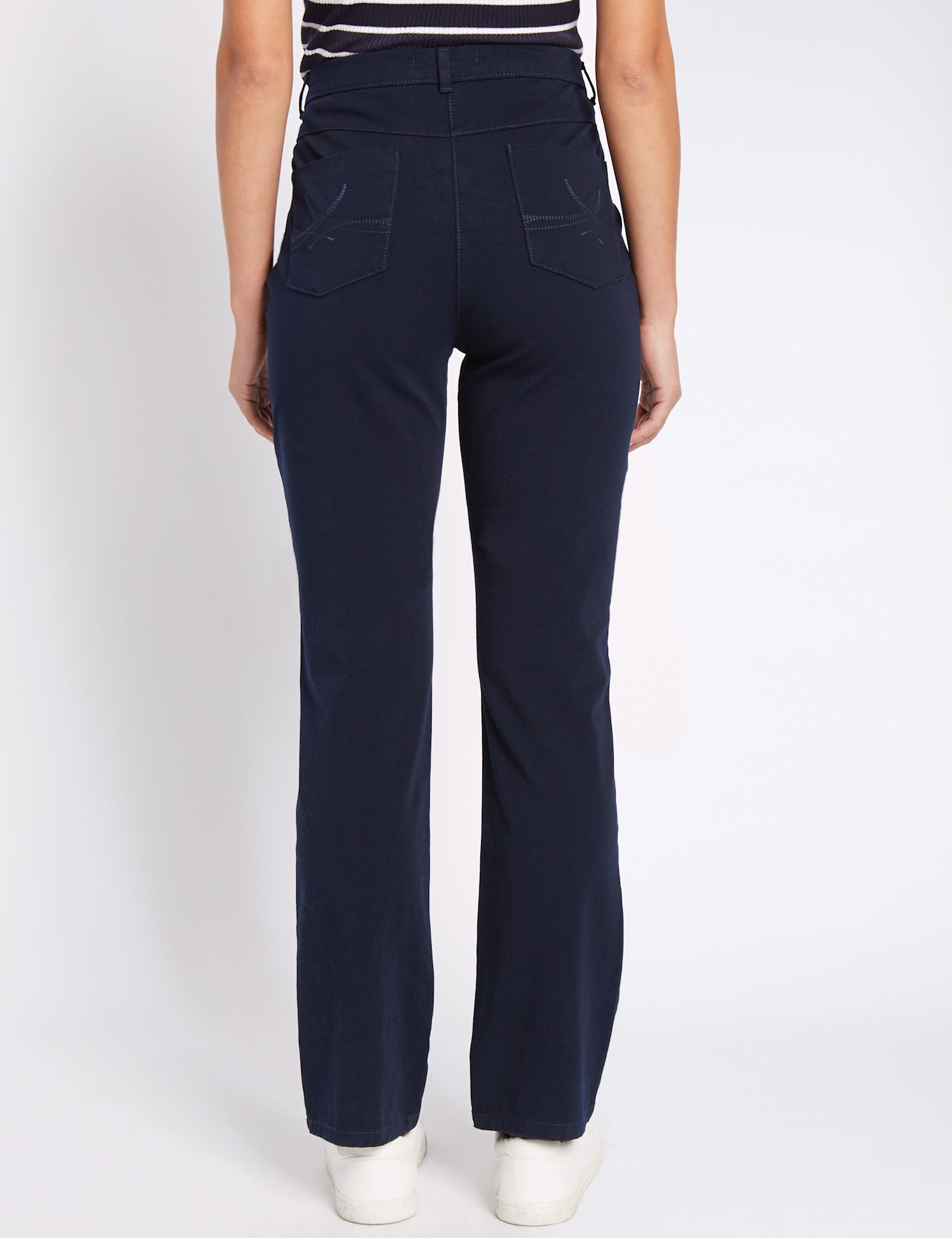 Cotton Rich Stretch Straight Leg Trousers