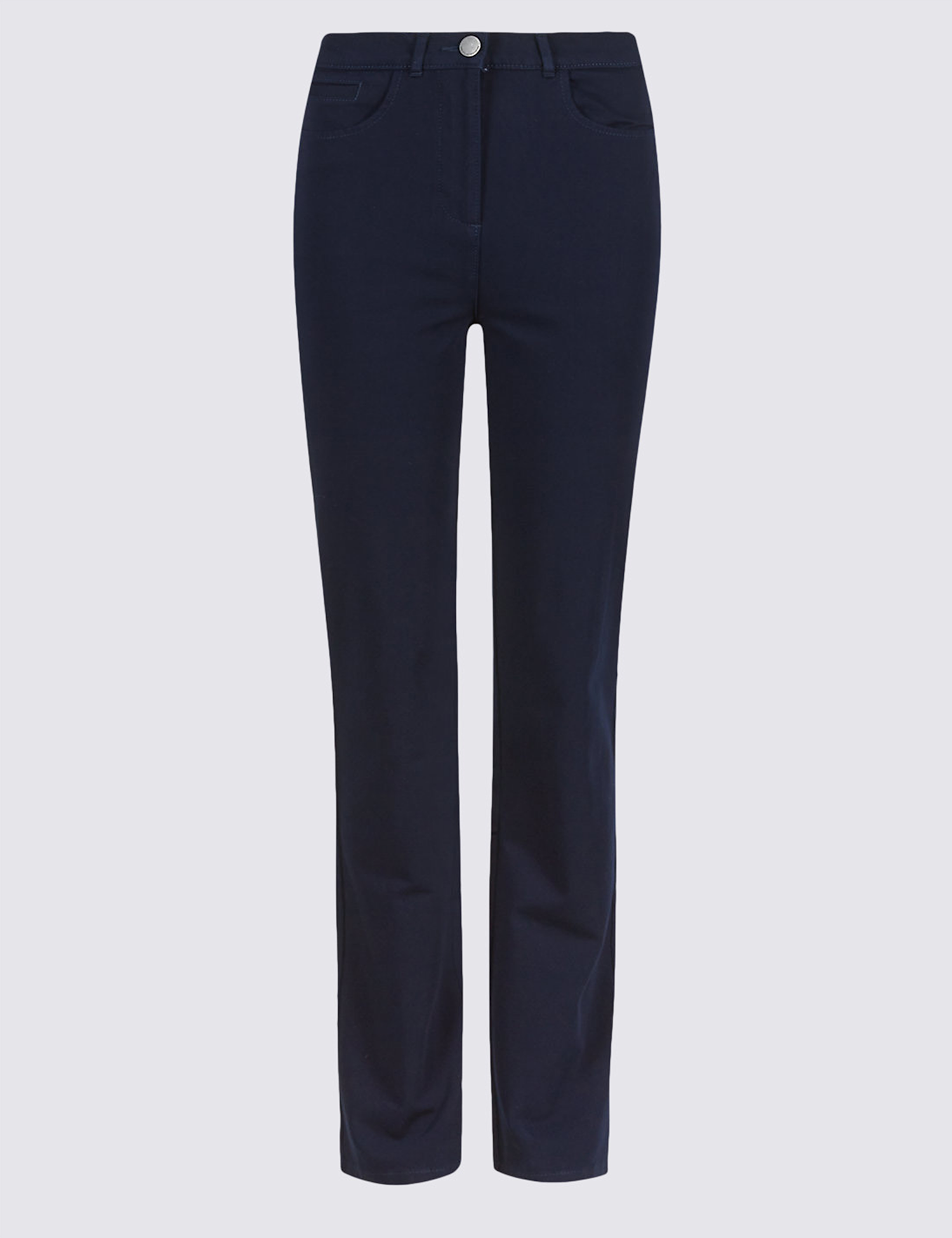 Cotton Rich Stretch Straight Leg Trousers
