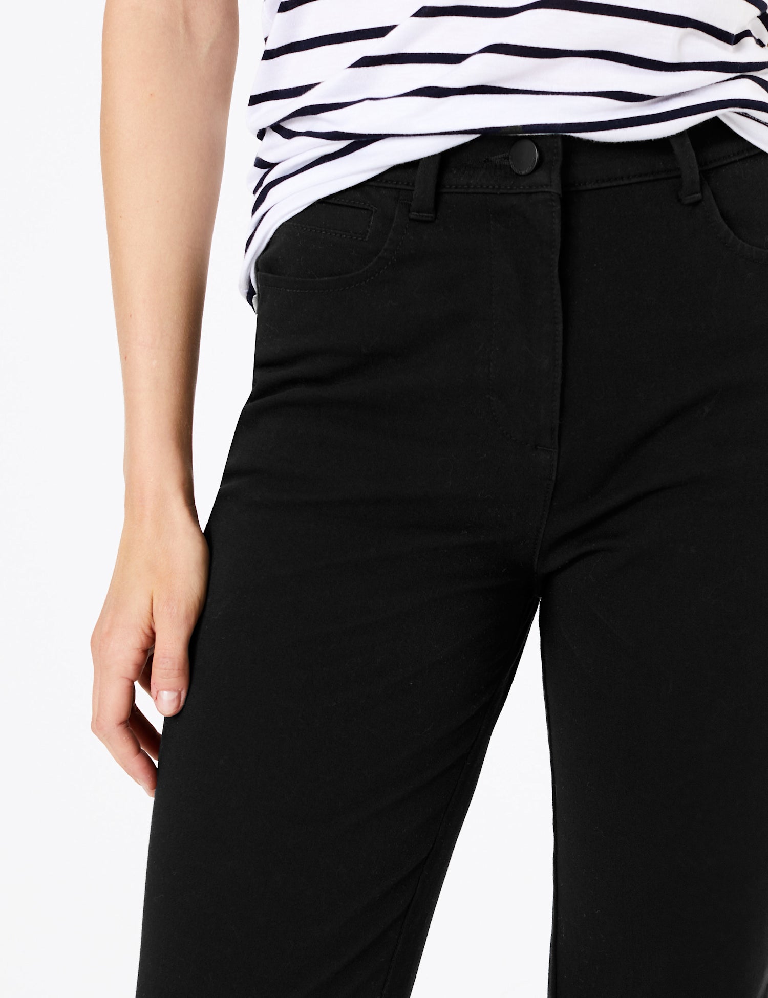 Cotton Rich Stretch Straight Leg Trousers