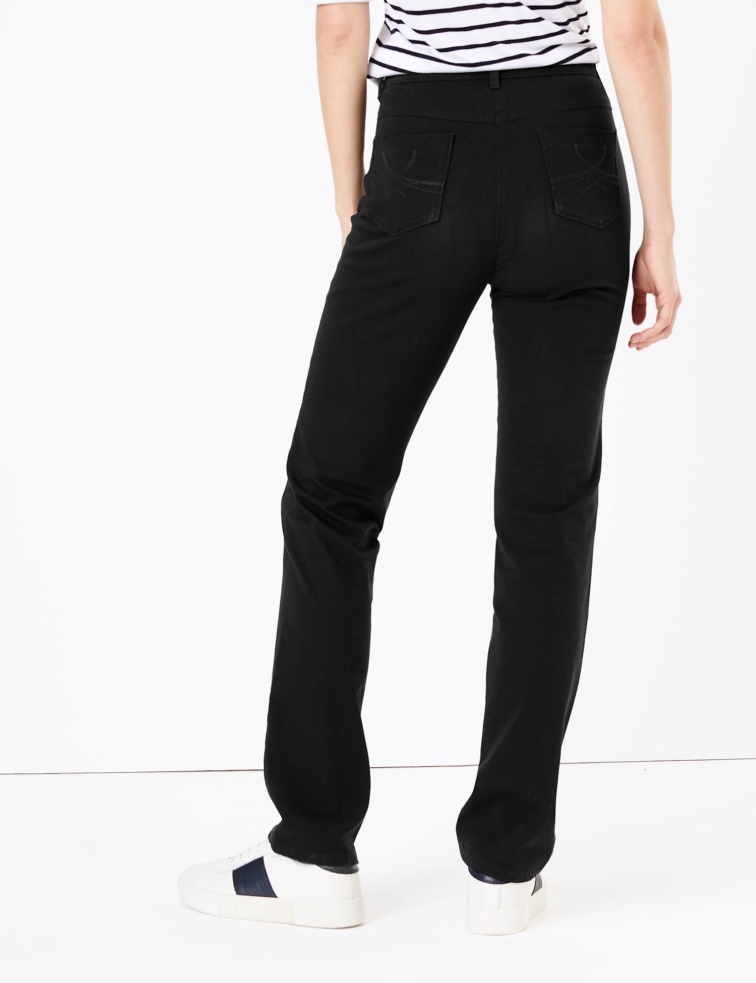 Cotton Rich Stretch Straight Leg Trousers