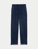 Denim Jersey Straight Leg Trousers