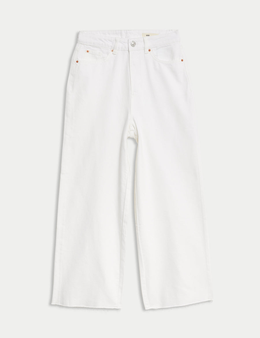 Lyocell™ Blend High Waisted Wide Leg Jeans