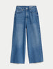 Lyocell Blend High Waisted Wide Leg Jeans