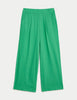 Linen Rich Wide Leg Cropped Trousers