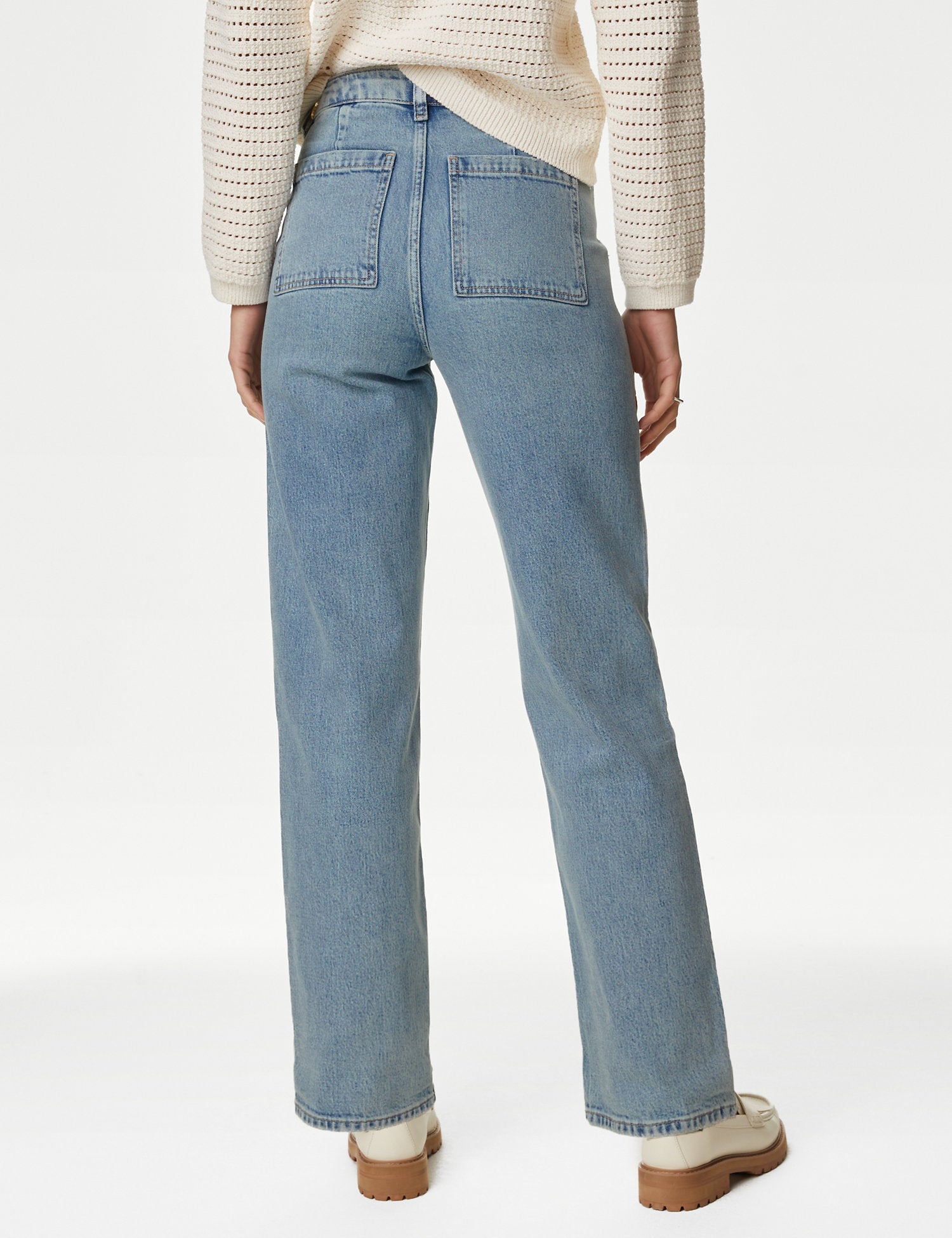 Mid Rise Cargo Ankle Grazer Jeans