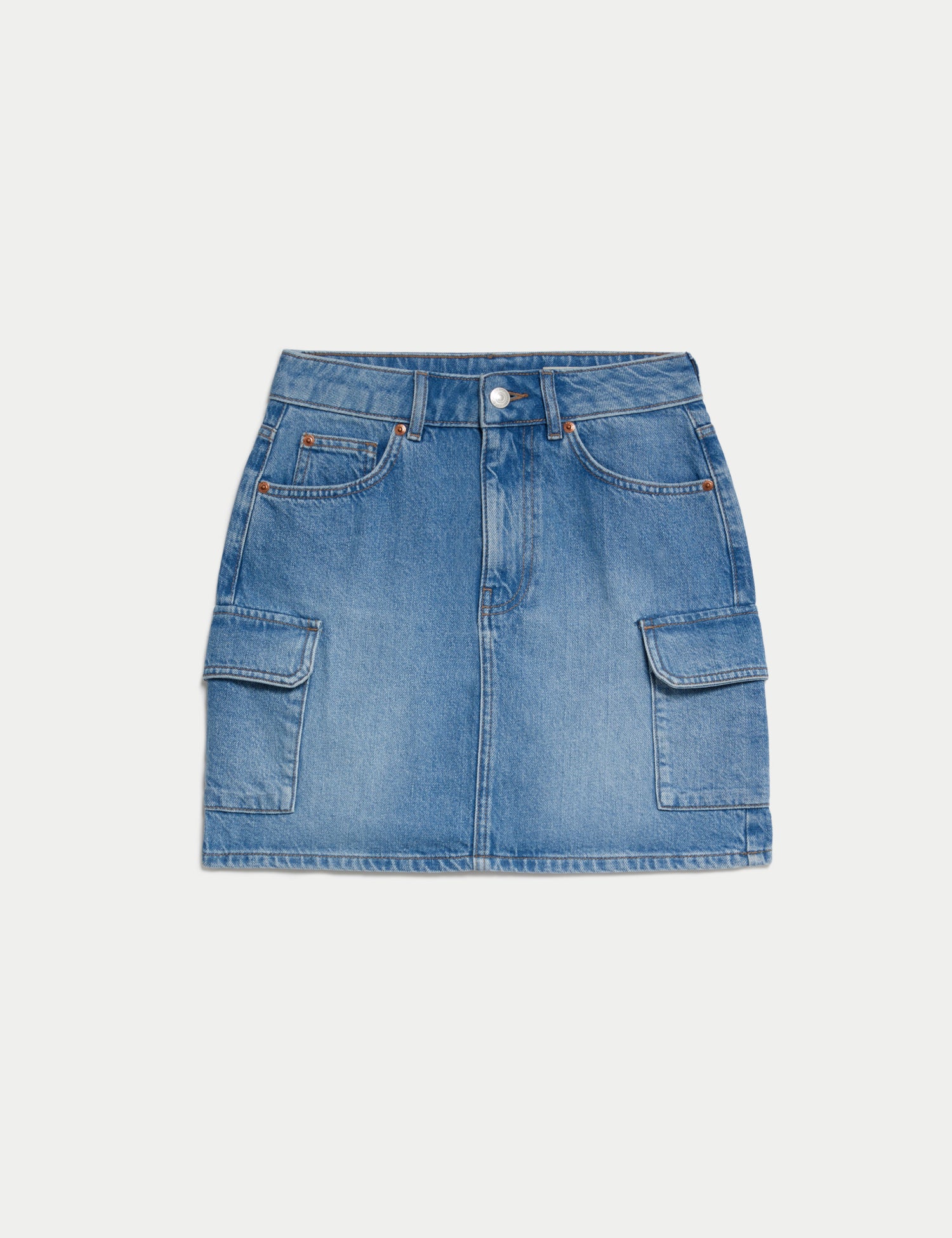 Denim Mini Cargo Skirt