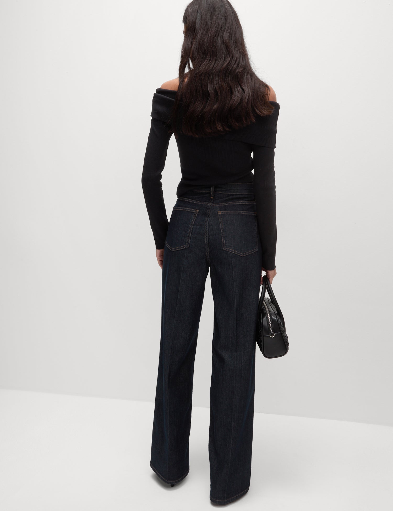 High Waisted Smart Wide Leg Jeans