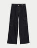 High Waisted Wide Leg Cargo Jeans