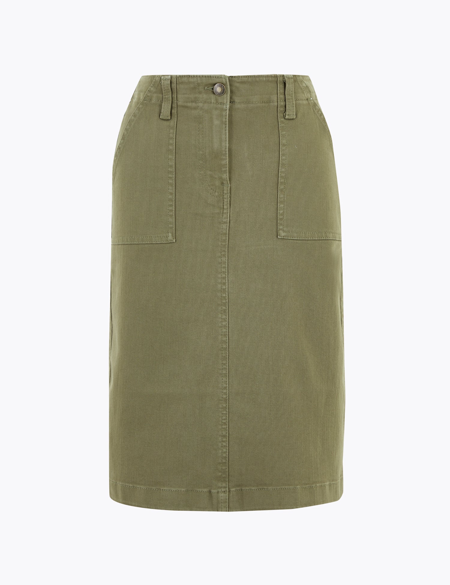 Denim Utility Midi Skirt