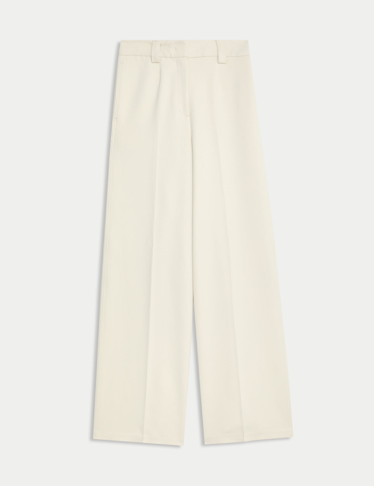 Crepe Tab Detail Wide Leg Trousers