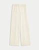 Crepe Tab Detail Wide Leg Trousers