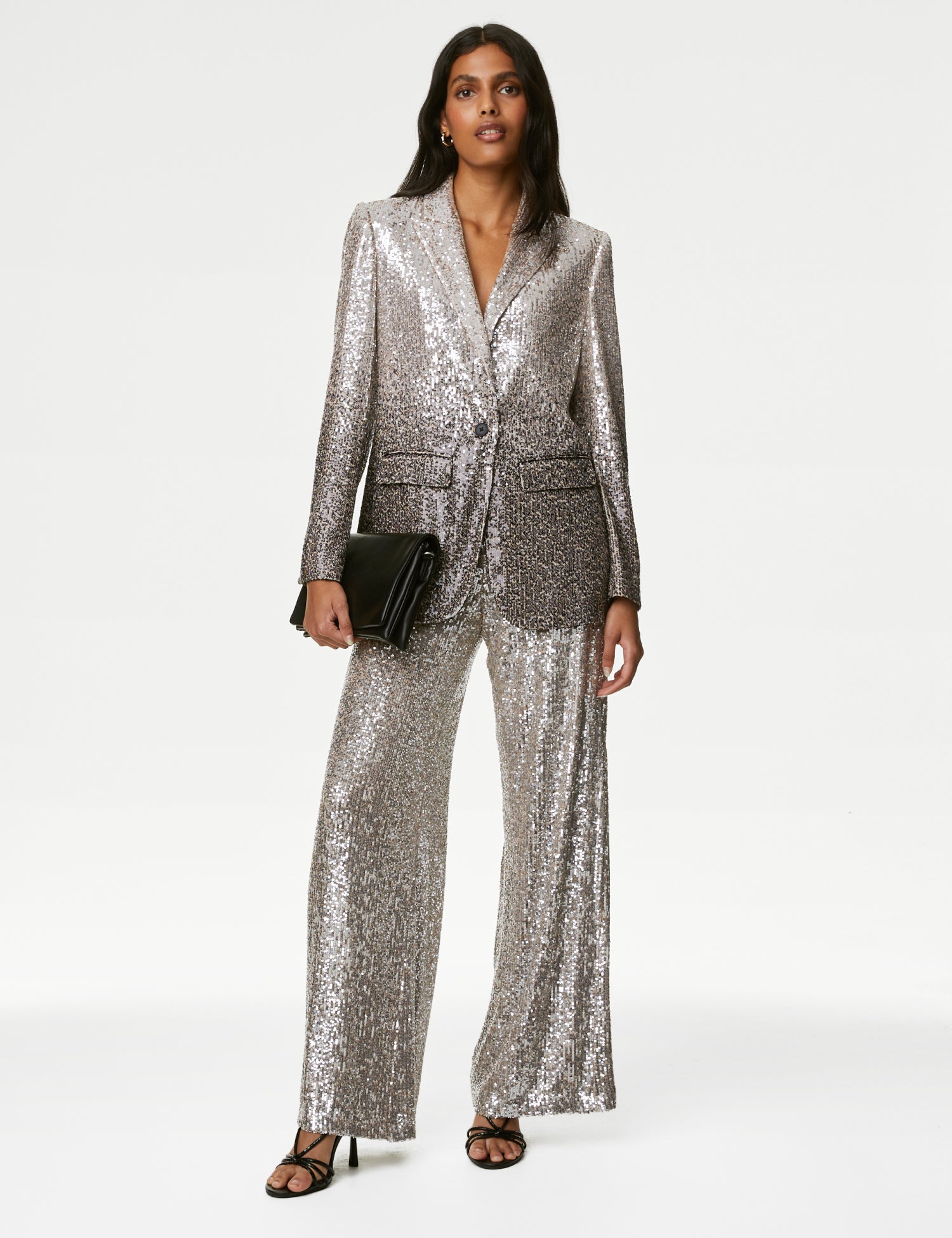 Tailored Sequin Single Breasted Blazer