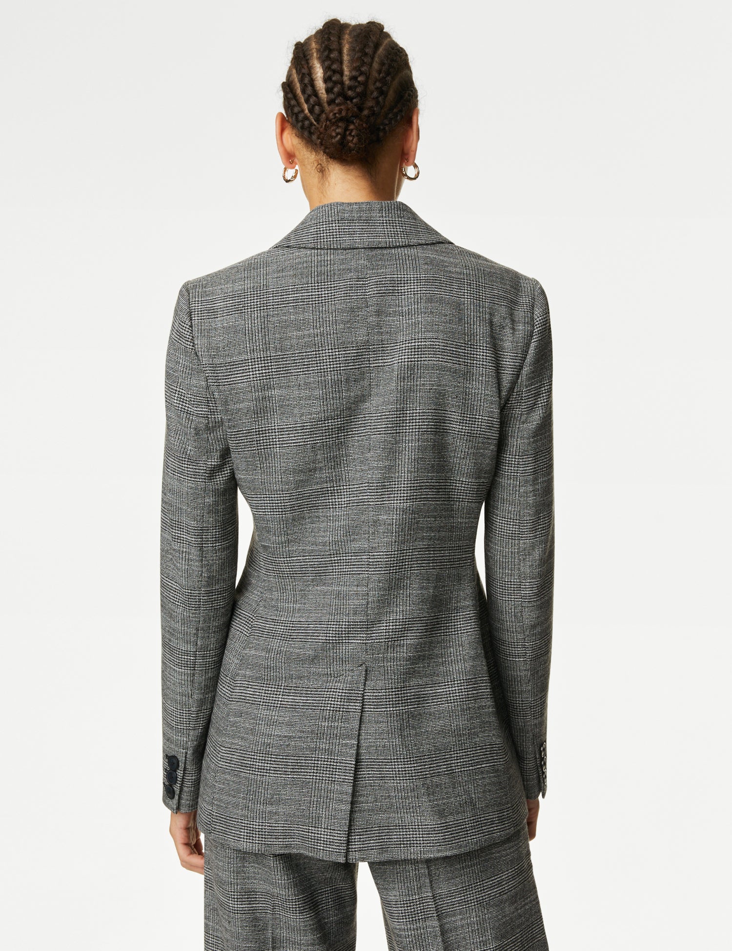 Tailored Checked Double Breasted Blazer