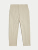 Cotton Blend Slim Fit Cropped Trousers