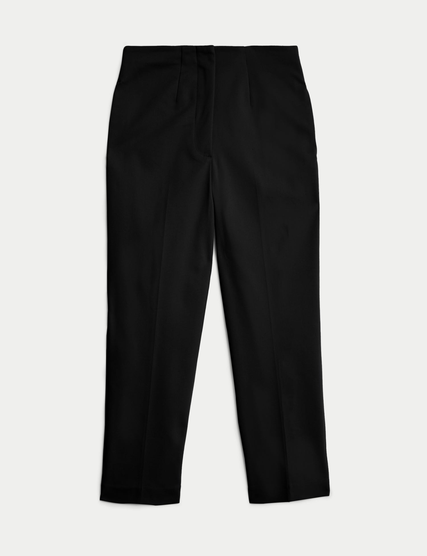 Cotton Blend Slim Fit Cropped Trousers