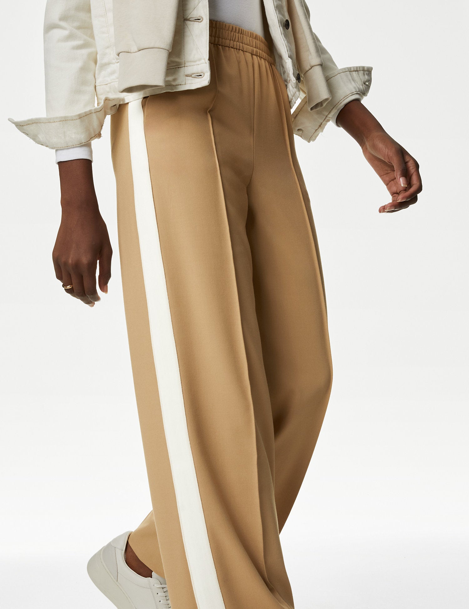 Side Stripe Wide Leg Trousers