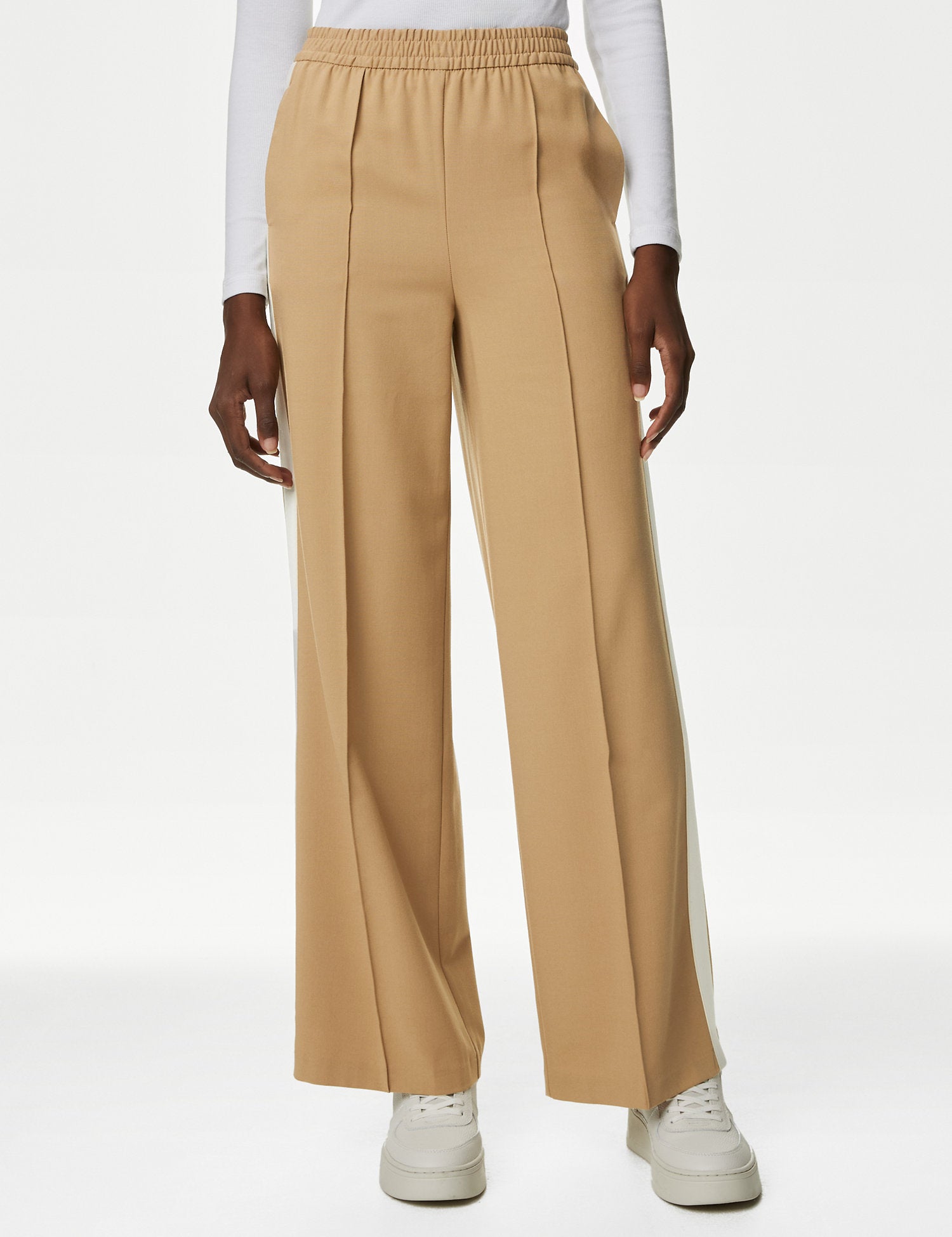 Side Stripe Wide Leg Trousers