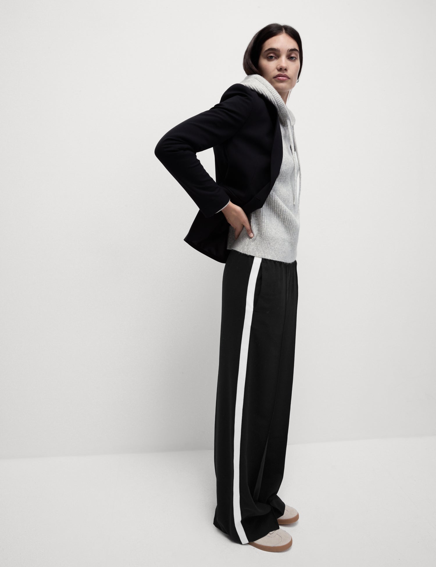 Side Stripe Wide Leg Trousers