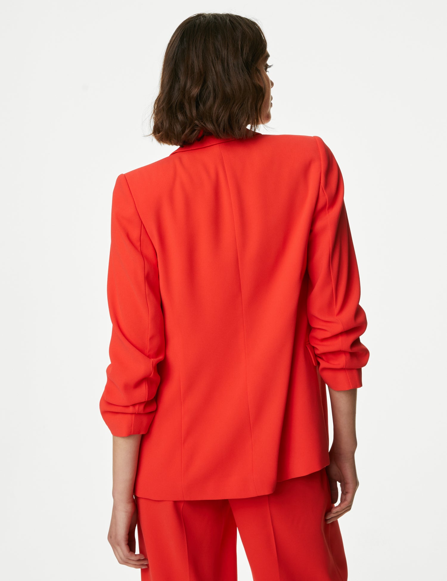 Ruched Sleeve Blazer