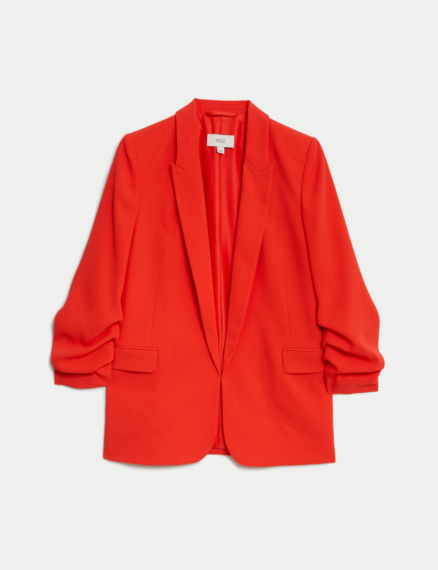 Ruched Sleeve Blazer