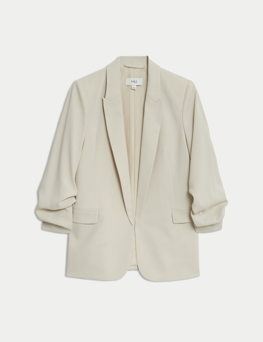 Ruched Sleeve Blazer