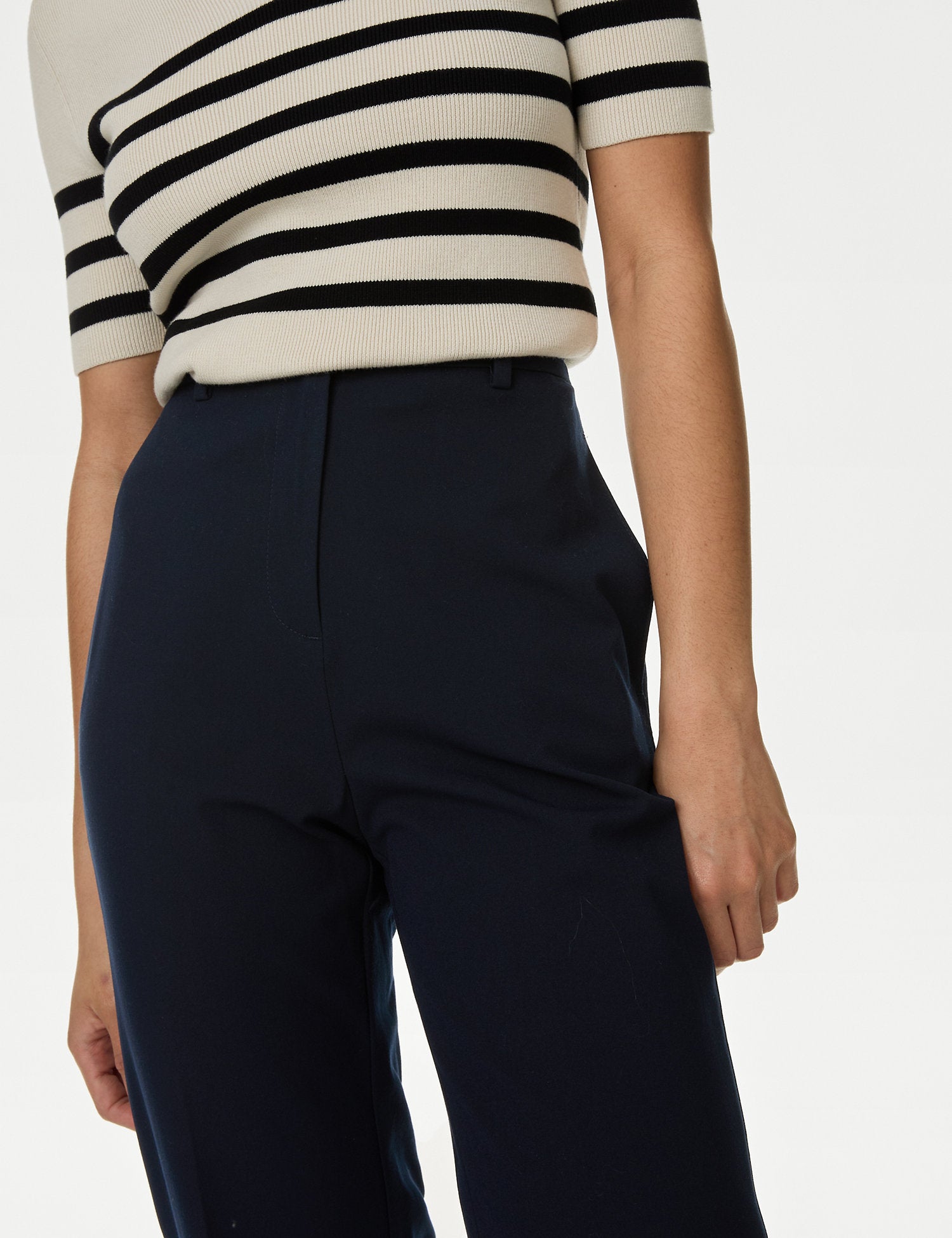 Straight Leg Trousers with Stretch