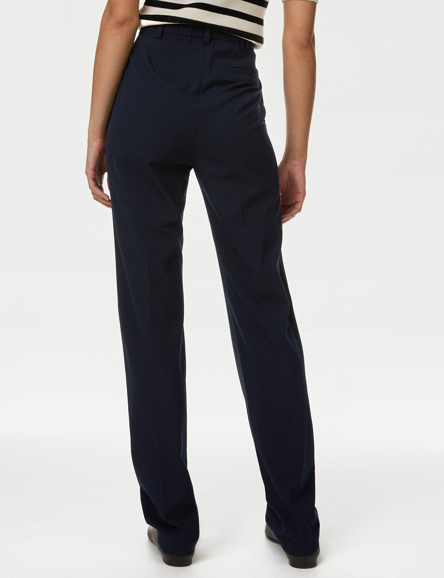 Straight Leg Trousers with Stretch